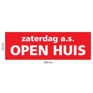 raam sticker zaterdag a.s. open huis makelaarsborden.nl