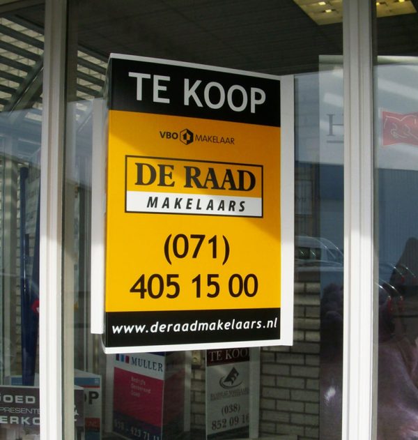 staand V-bord met tape