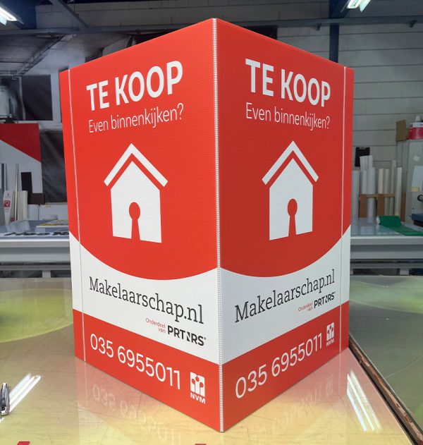 staand V-bord met tape